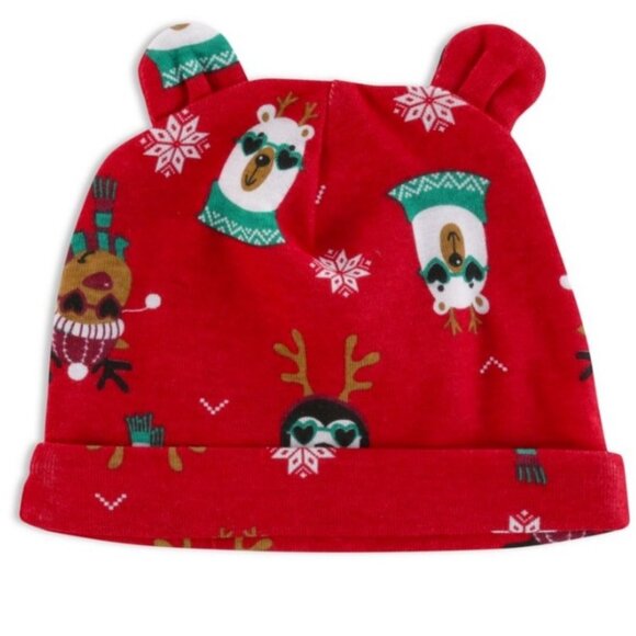NEW Nordstrom One Piece Christmas Sleep Set Matching Hat Size 3M Baby Petite Lem - Picture 4 of 12